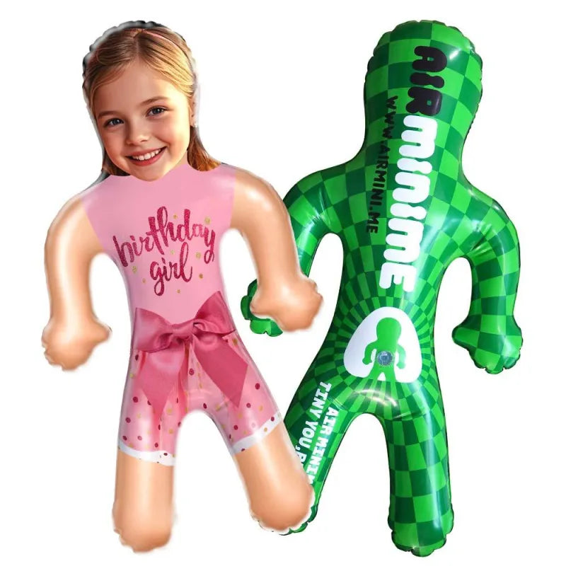 Custom Face Little Birthday Girl Blow Up Dolls Funny Inflatable Balloon Custom Air Doll for Party Favors