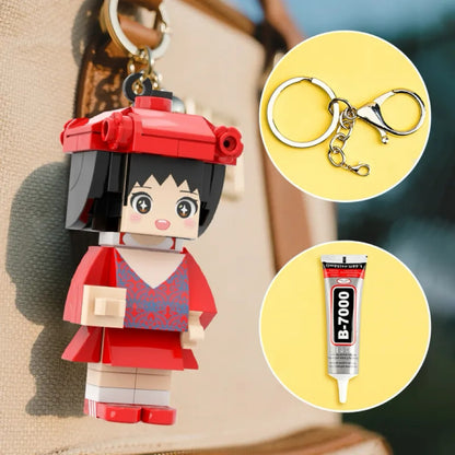 Brick Mini Figure Keychain – 1 Person – Full Body
