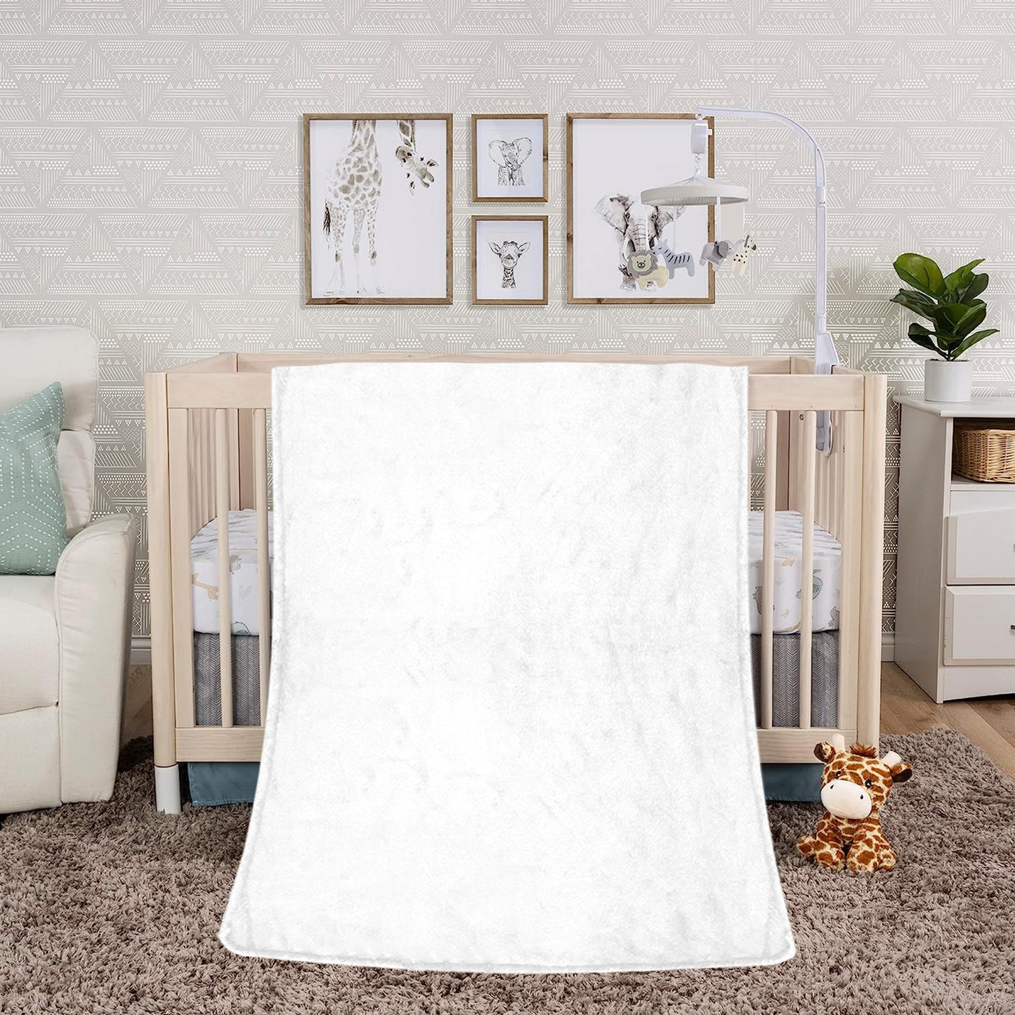 Personalized MadeMine flannel photo blanket with custom name, 32x48 inches, soft and cozy fabric with a printed photo design.