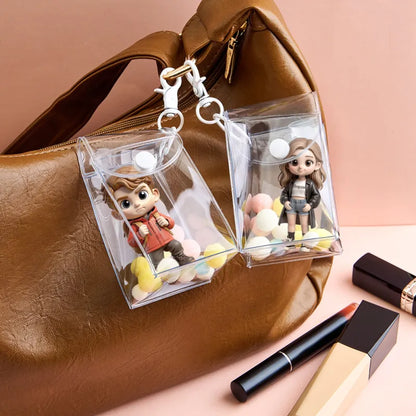 Custom 3D mini figure of two people from photo, personalized couple gift, made by MadeMine, with detailed features and vibrant colors.
