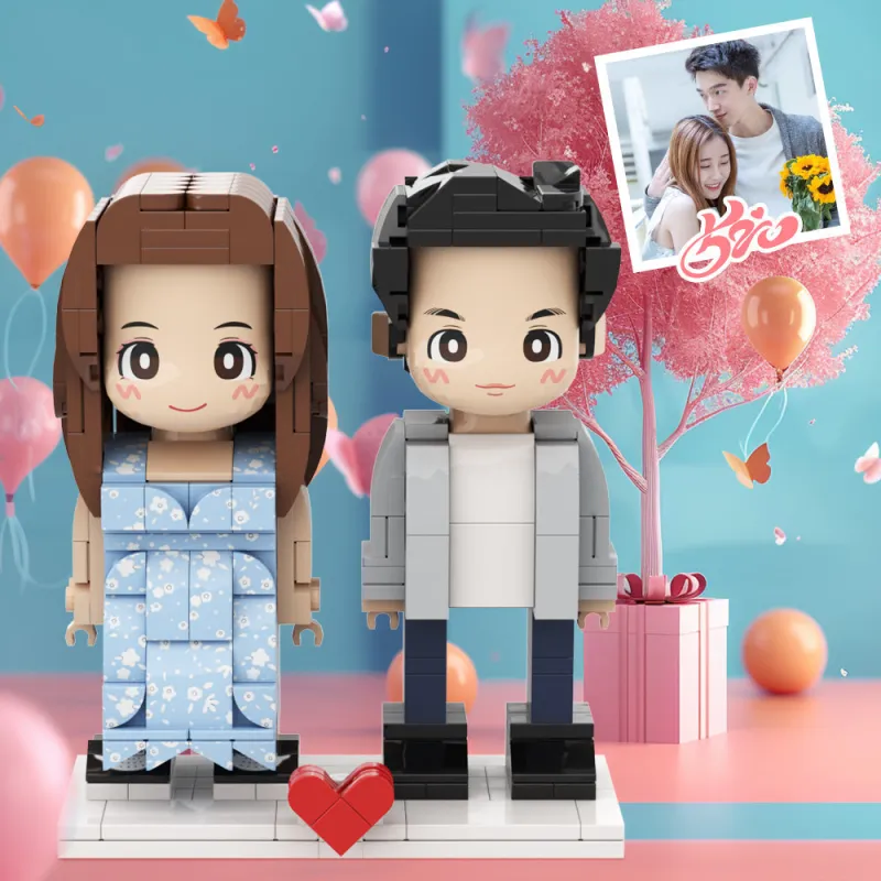 Custom Full-Body Duddu Brick Figures – 2 People