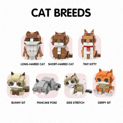 Custom Full-Body Cute Brick Figures of 1 Cat with Frame