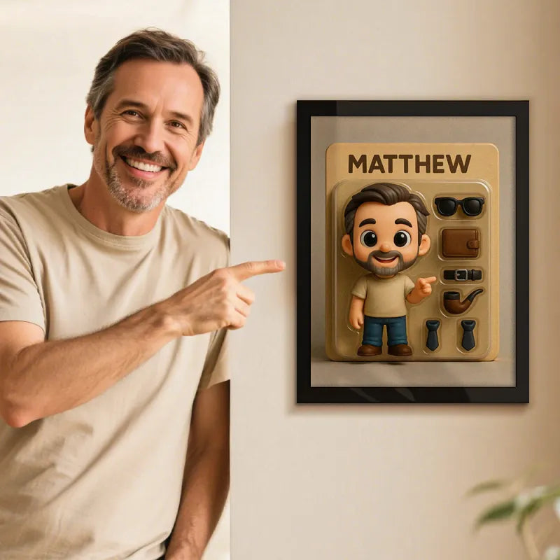 Fully Body Custom Action Figure Portraits | Personalized Toy Box Art | Custom Photo Cartoon Style Frame Decorations