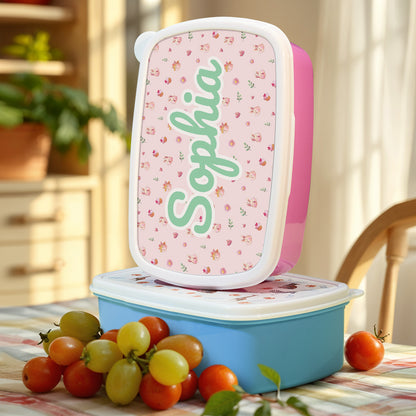 Personalized Cartoon Rabbit Lunch Box – Custom Name Kids Back to School Gift