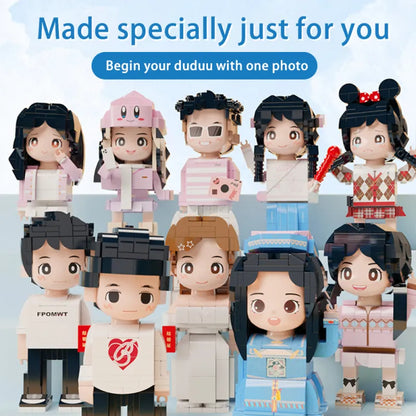 Full Body Customized 1 Person Duddu Brick Figures Birthday Gift for Him