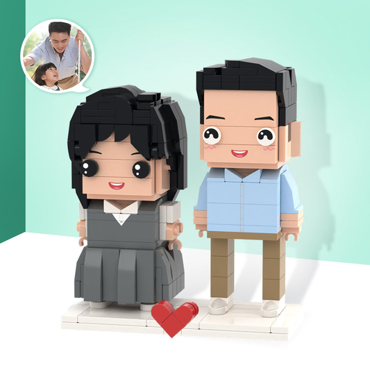 Father's Day Custom Full-Body Brick Figures — 2-Person Personalized Set
