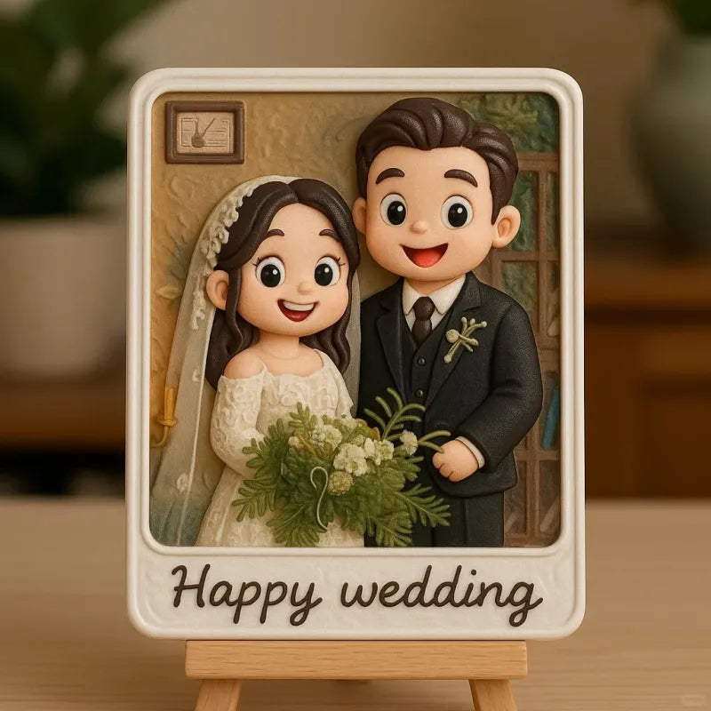 Custom 3D Mini Figurine Decors with Wooden Holder 