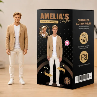 Custom 3D Photo Figurine with Display Box