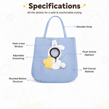 MadeMine personalized pet carrier sling bag with breathable canvas, designed for small dogs and cats, featuring custom name embroidery.