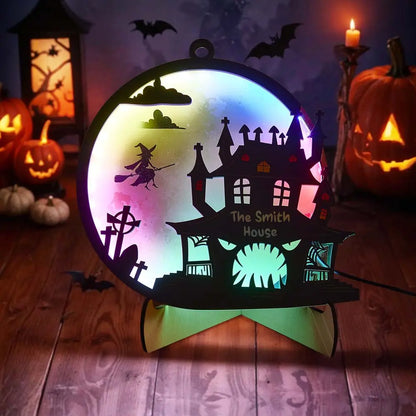 Luz de Halloween personalizada con nombre, decoración para el hogar, lámpara de noche para Halloween, regalo de Halloween.