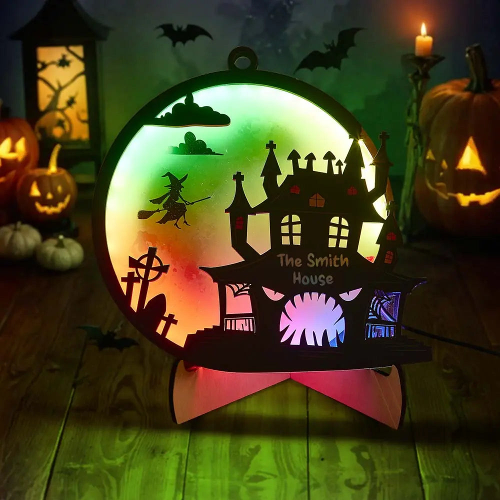 Luz de Halloween personalizada con nombre, decoración para el hogar, lámpara de noche para Halloween, regalo de Halloween.