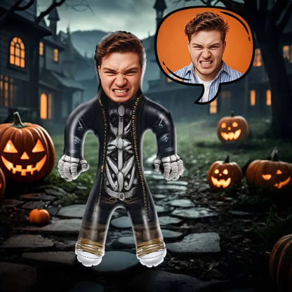 Muñecos inflables personalizados con la cara del Sr. Esqueleto, divertidos globos inflables, muñeca de aire personalizada para recuerdos de fiesta, regalos de Halloween de terror.