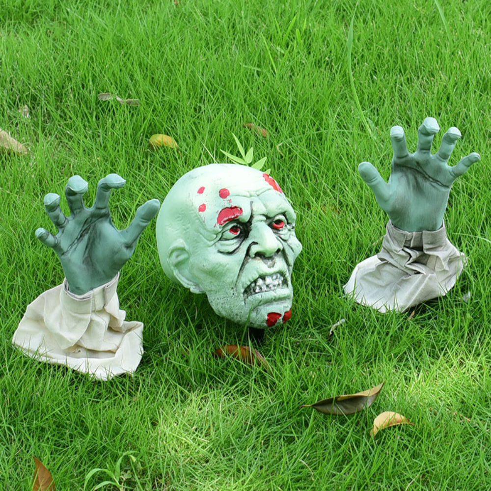 Cráneo artificial, cabeza de esqueleto, manos, adorno, regalo para fiesta temática de Halloween.