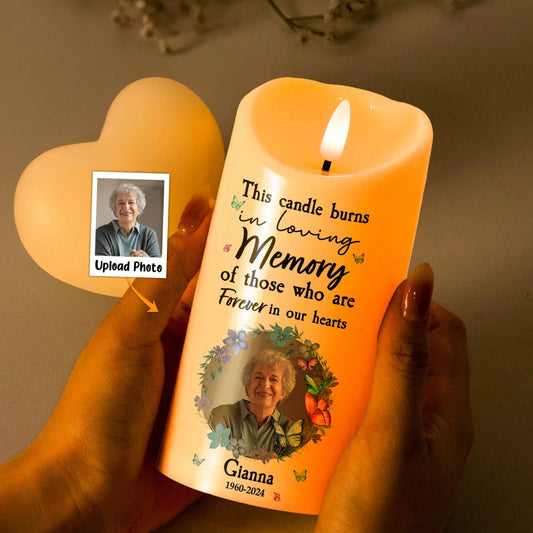 Custom Photo Memorial LED Candle – Personalised Remembrance Gift
