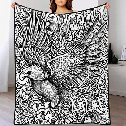 DIY Drawing and custom text blanket by MadeMine with 24-color markers, washable keepsake blanket for kids and adults.