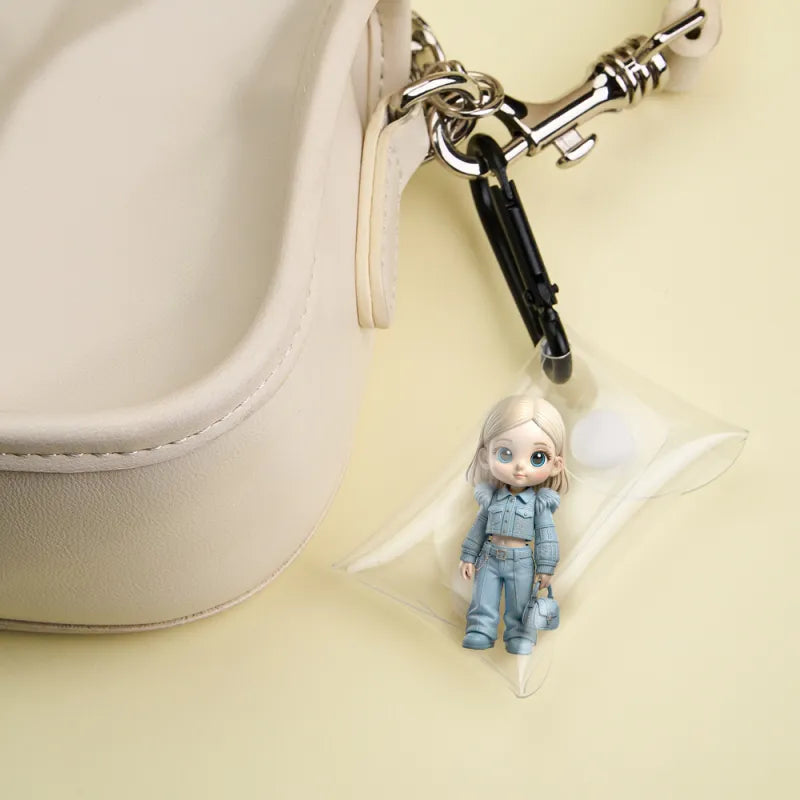 Custom 1-person 3D mini figure from photo, personalized toy gift by MadeMine, featuring a detailed 3D model of a child's face.