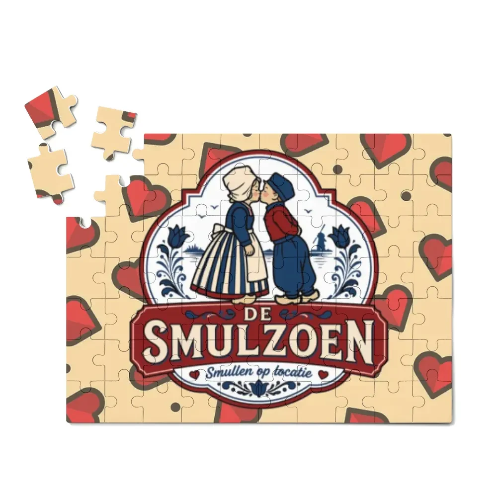 MadeMine cardboard jigsaw puzzle with 70-1000 pieces, featuring colorful puzzle pieces and vibrant design.