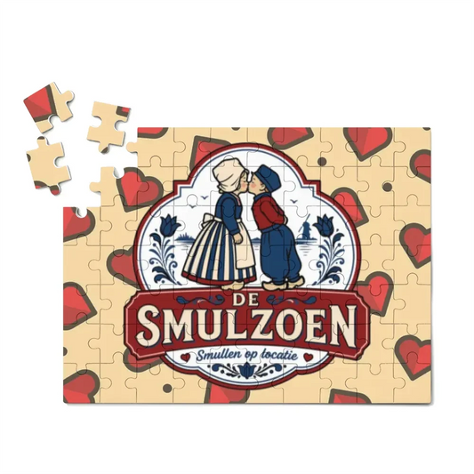 MadeMine cardboard jigsaw puzzle with 70-1000 pieces, featuring colorful puzzle pieces and vibrant design.