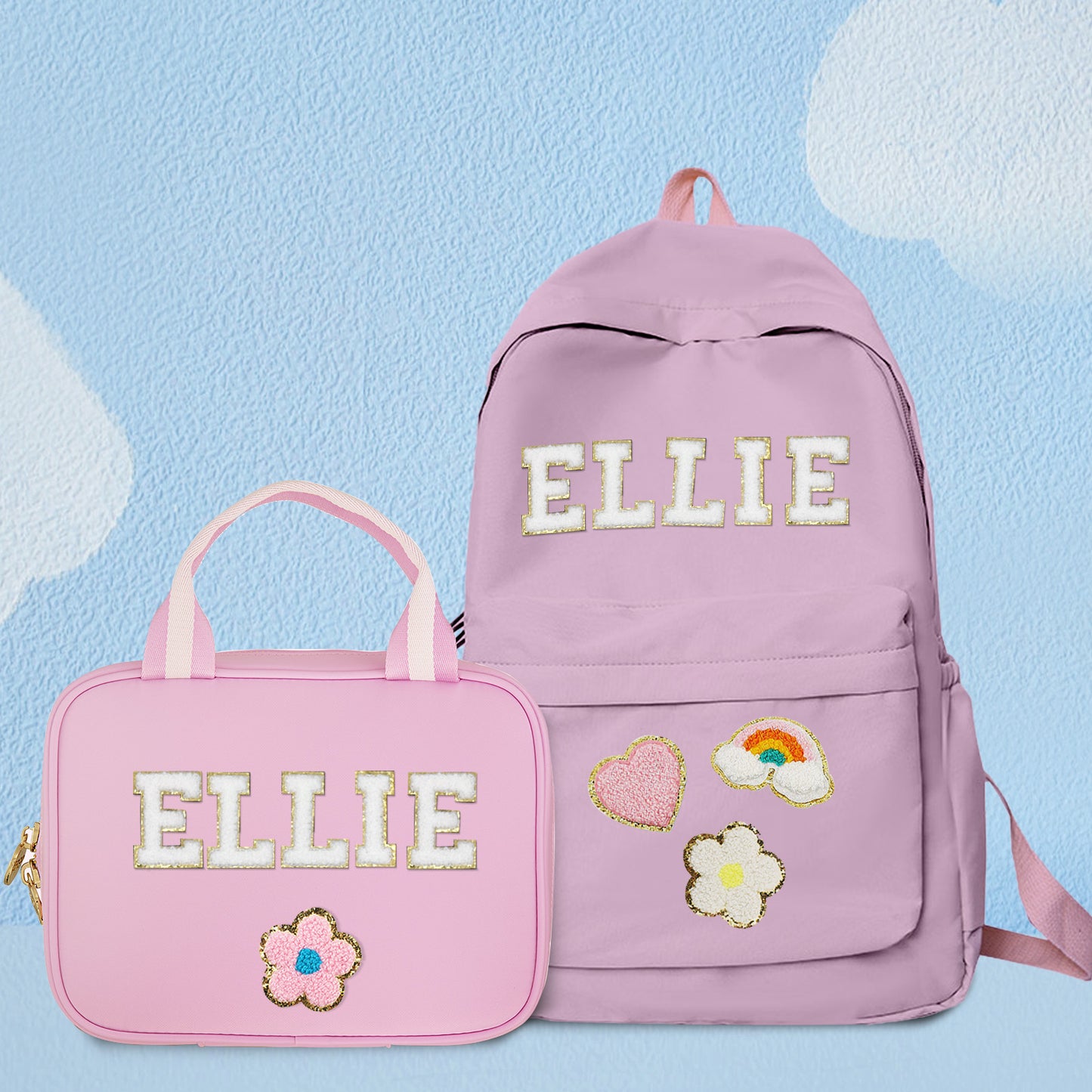 Personalized MadeMine kids' backpack with custom name design, colorful school bag for children, ideal for back-to-school.