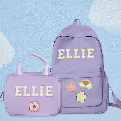 MadeMine personalized kids' backpack with custom name design, colorful school bag perfect for back-to-school or everyday use.