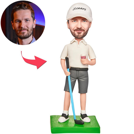 Golf Business Sportswear Baseball Man Custom Bobblehead Engraved with Text