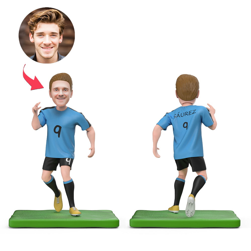 Figura Bobblehead Personalizada de la Estrella del Mundial de Fútbol, Suárez, con Texto Grabado