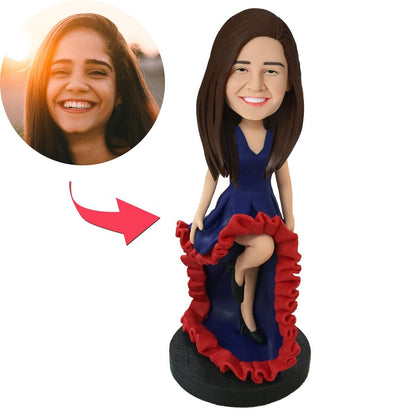 Figura Bobblehead Personalizada de Bailarín con Texto Grabado
