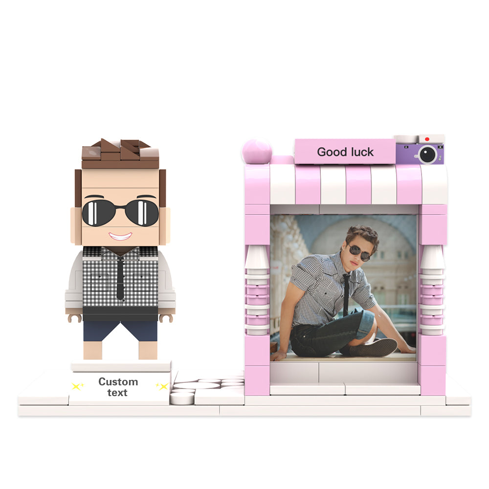 Custom Brick Figure Pen Holder – Personalized Photo & Name Desk Organizer