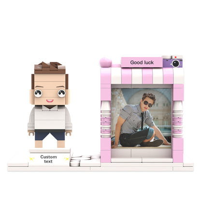 Custom Brick Figure Pen Holder – Personalized Photo & Name Desk Organizer