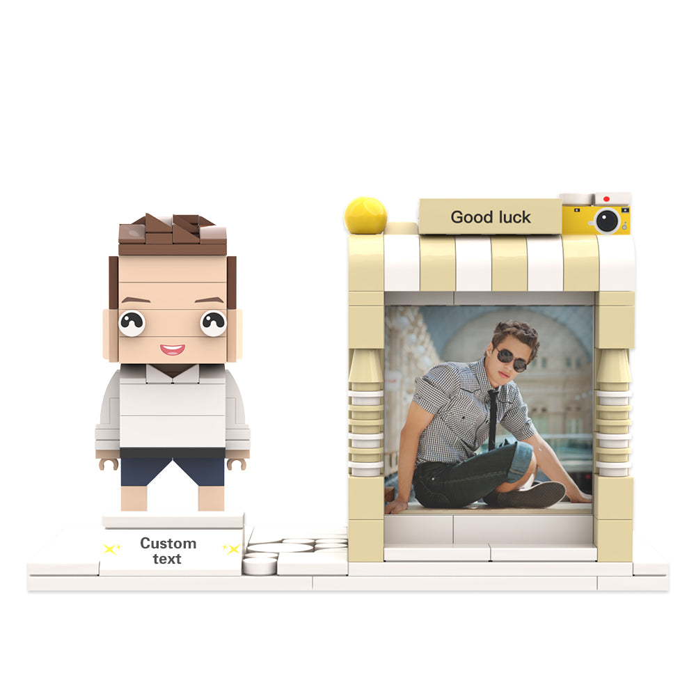 Custom Brick Figure Pen Holder – Personalized Photo & Name Desk Organizer