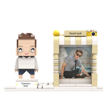 Custom Brick Figure Pen Holder – Personalized Photo & Name Desk Organizer