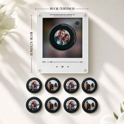 Custom Mini Vinyl Record Player with 9 Magnetic Discs, Personalized Music Gift for Couples, Anniversary Memories (Production time 1-2 weeks)