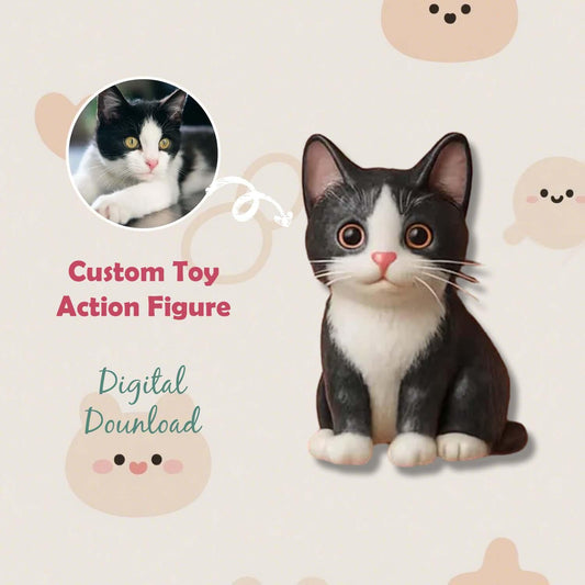 Custom pet 3D mini figure from your photo, personalized toy gift for pet lovers, made by MadeMine.