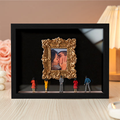 Miniature personalized couple's gift in a black frame with "Museum of Us" inscription, perfect for Valentine's Day or anniversary.