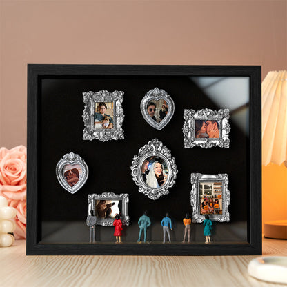 MadeMine personalized couple's gift in a black frame featuring a miniature museum design, perfect for Valentine's Day or anniversary.