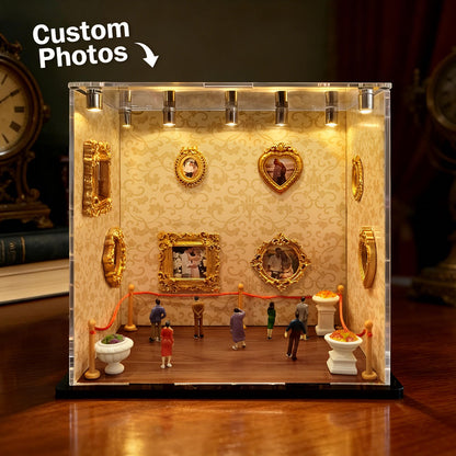 MadeMine Museum of Us transparent mini DIY museum, personalized gift showcasing small display and custom design elements.