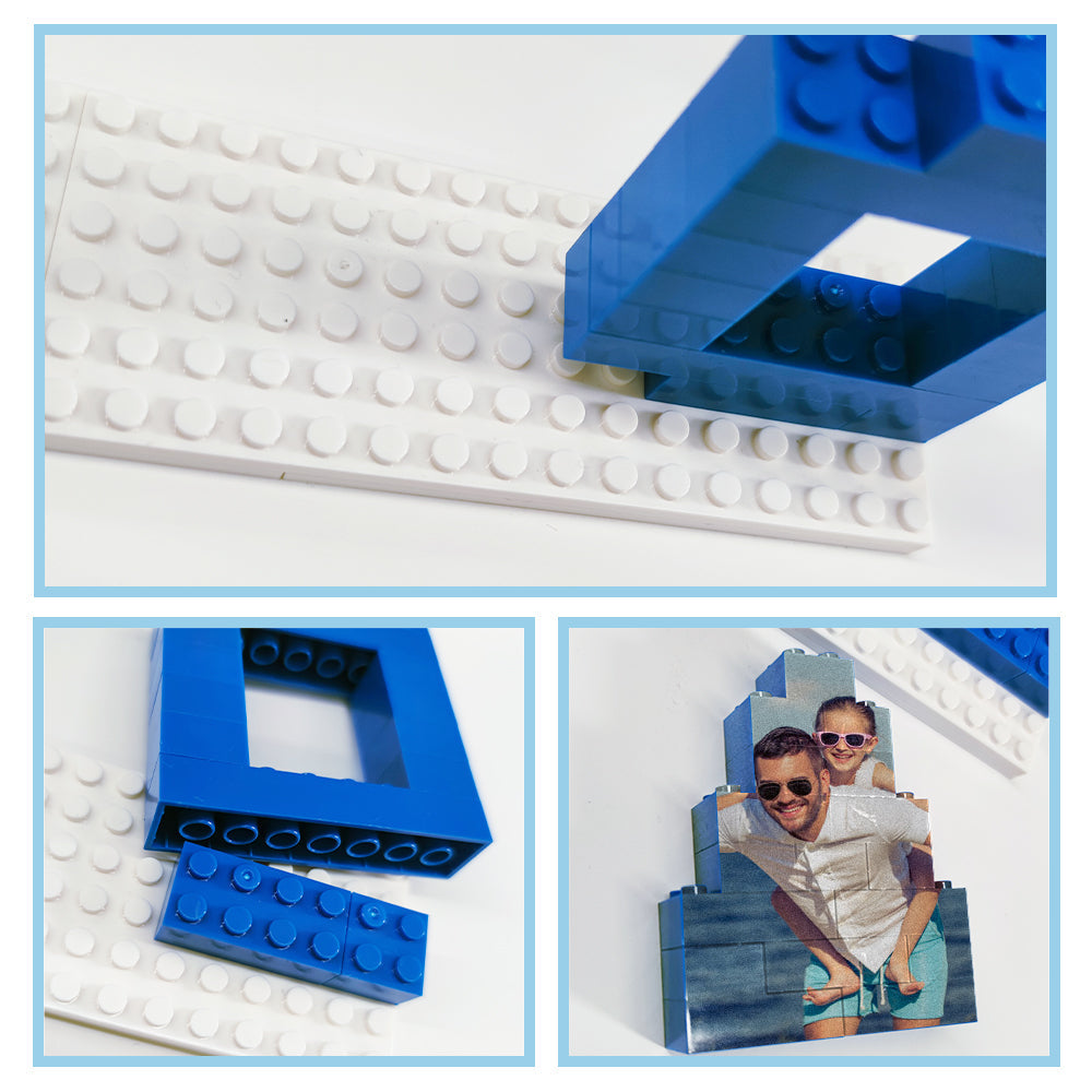 Personalized Dad & Papa Photo Brick Puzzle — Custom Father's Day Gift