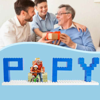Personalized Dad & Papa Photo Brick Puzzle — Custom Father's Day Gift