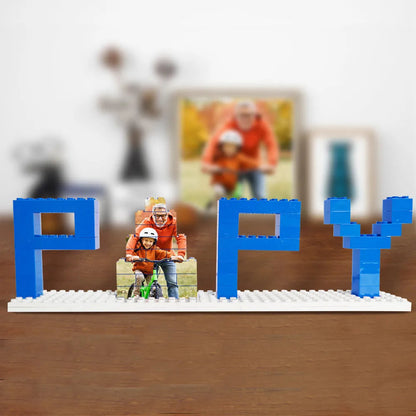 Personalized Dad & Papa Photo Brick Puzzle — Custom Father's Day Gift
