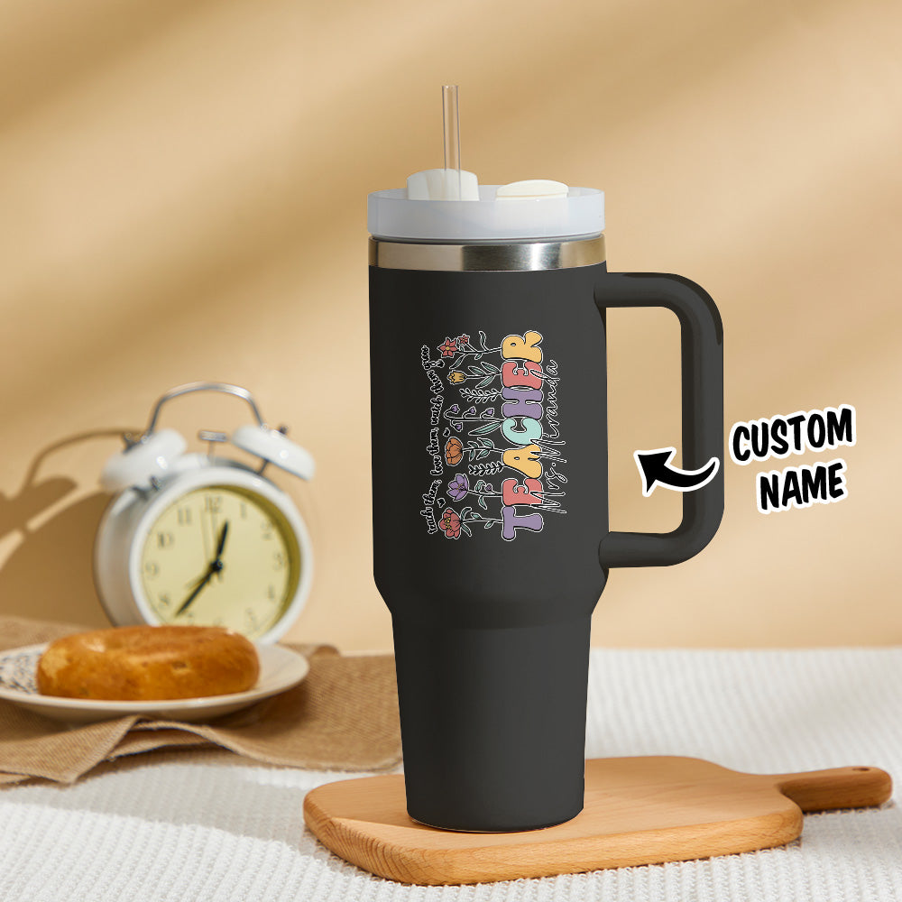 Personalized Teacher Tumbler – 40oz Custom Name Stainless Steel