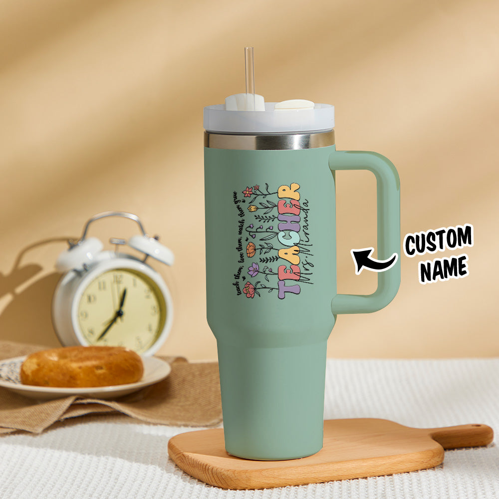 Personalized Teacher Tumbler – 40oz Custom Name Stainless Steel