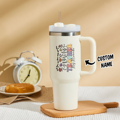 Personalized Teacher Tumbler – 40oz Custom Name Stainless Steel
