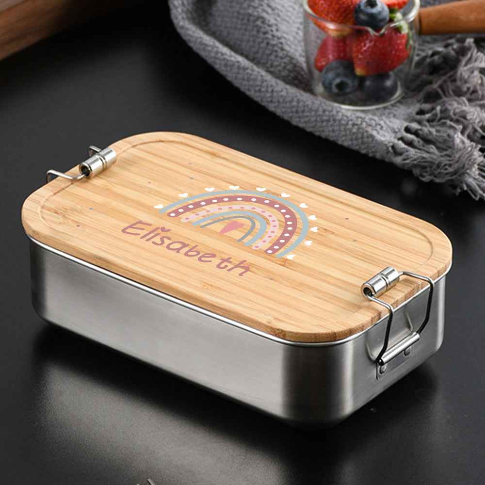 Personalized Lunch Box for Children Custom Stainless Steel Lunch Box with Name Back to School Gift for