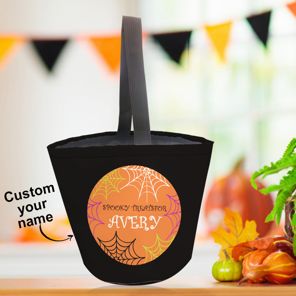 Bolsas de regalos reutilizables personalizadas para Halloween, ideales para "truco o trato", para fiestas infantiles de Halloween.