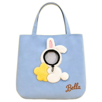 MadeMine personalized pet carrier sling bag with breathable canvas for small dogs and cats, featuring custom name and comfortable shoulder strap.