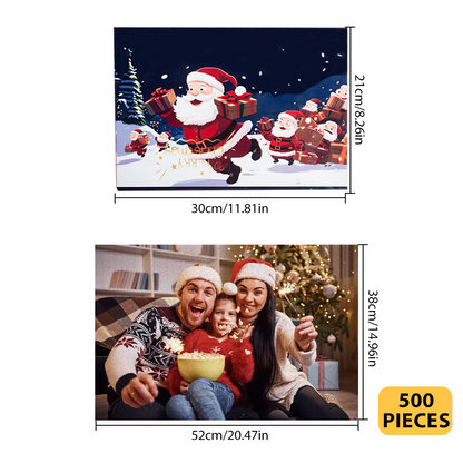 Calendario de Adviento con foto personalizado, rompecabezas navideño, rompecabezas de cuenta regresiva para Navidad, juguete