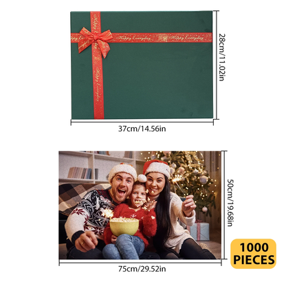 Calendario de Adviento con foto personalizado, rompecabezas navideño, rompecabezas de cuenta regresiva para Navidad, juguete