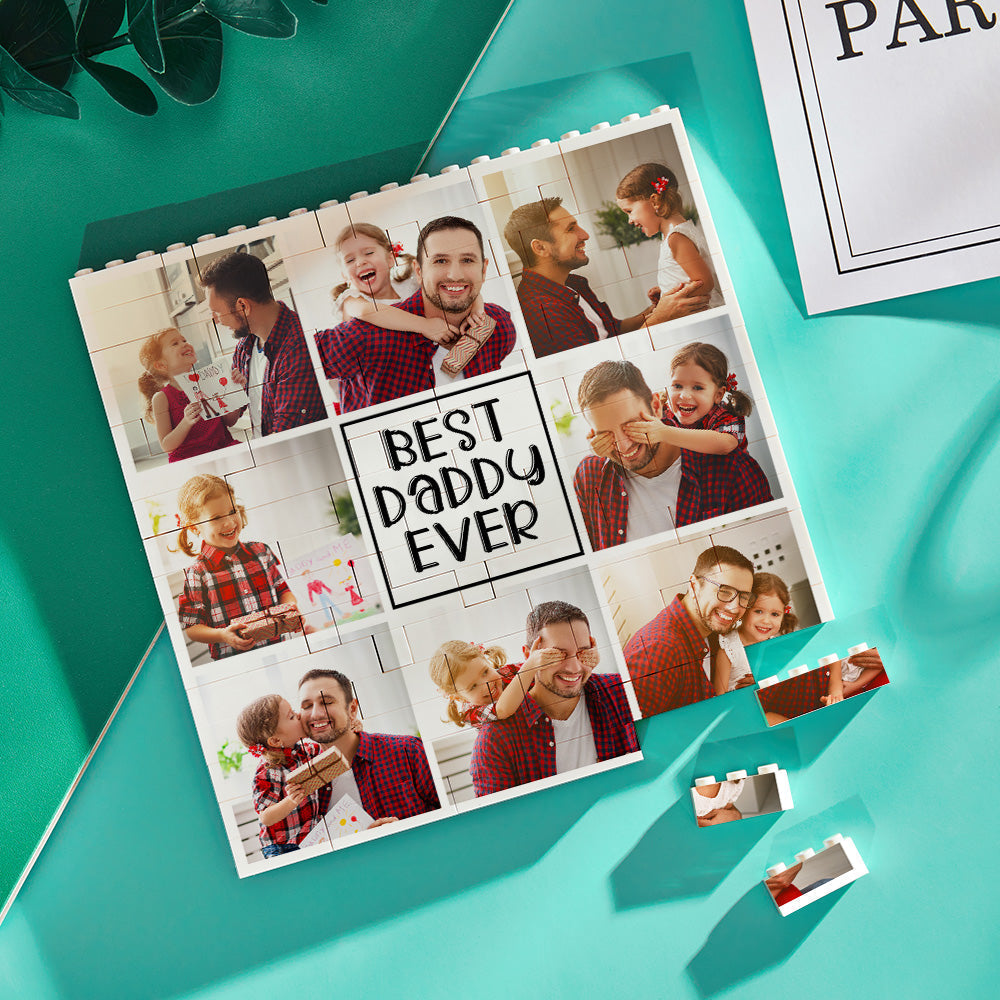 Custom Building Block Puzzle Square Photo Brick Best Daddy Ever Father's Day Gift 2
