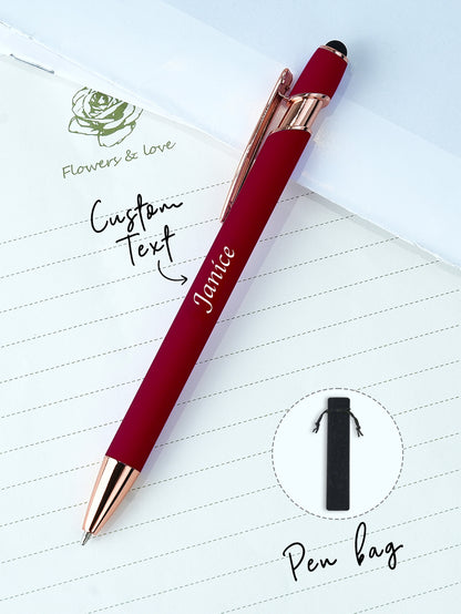 Custom Name Multifunction Ballpoint Pen with Drawstring Pouch Back to School Gift Birthday Gift Teacher