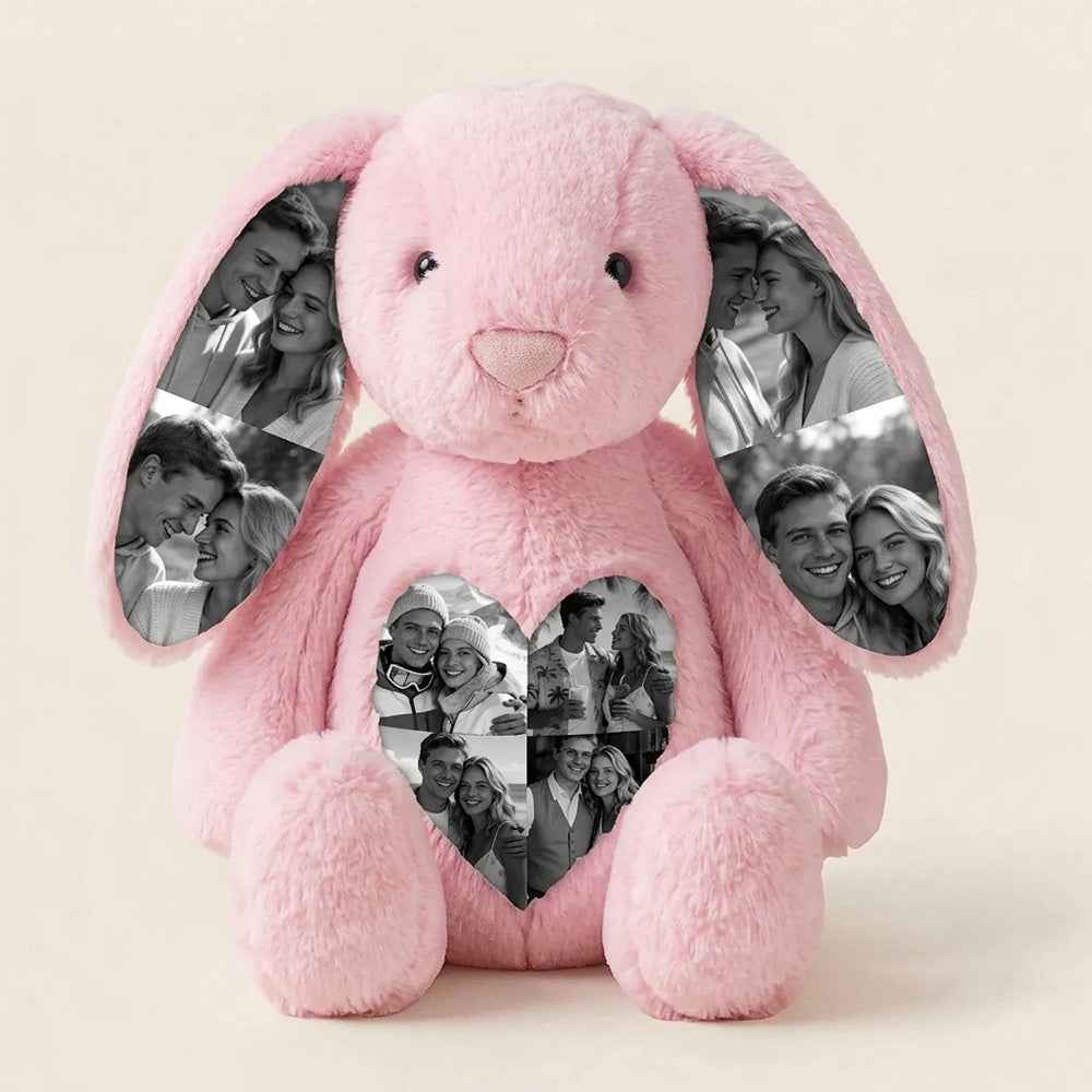 Custom Ears & Belly  Custom Photo Bunny Plush  For Couples Anniversary Gifts (Production time : 15 working days)